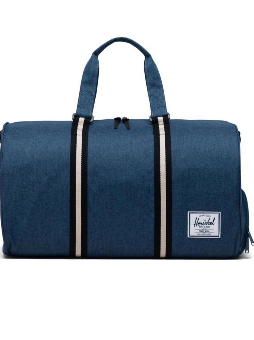 Herschel Supply Company Navy Novel Duffel Bag with White Stripe Accents